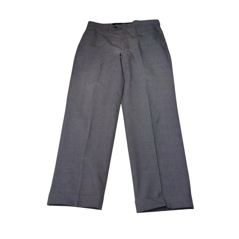 Jos. A. Bank Mens 42L Grey Glen Plaid 100% Wool 2 Piece Suit Blazer W36‎ L31